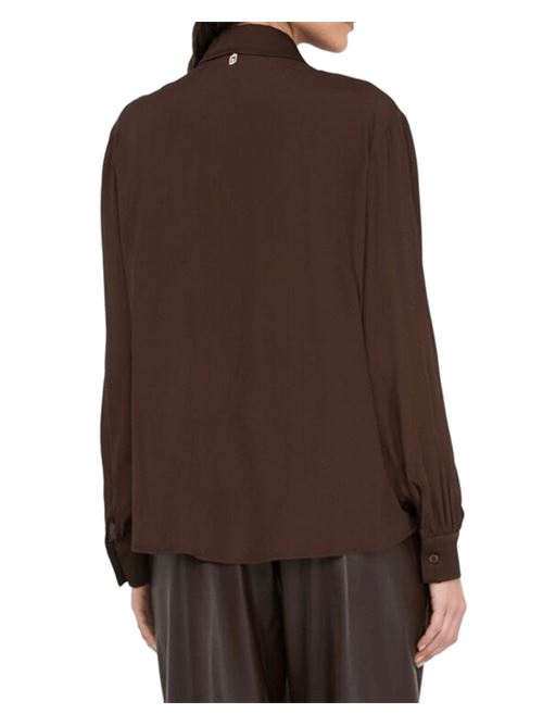 Camicia da donna in crêpe de chine color cioccolato LIU JO | MF5106-T257890915